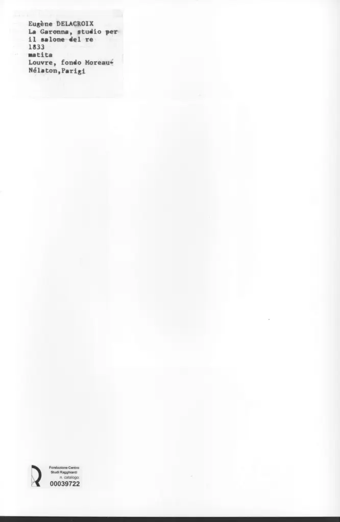 Anonimo , Delacroix, Eug&egrave;ne - sec. XIX - La Garonna, studio per il salone del re , retro