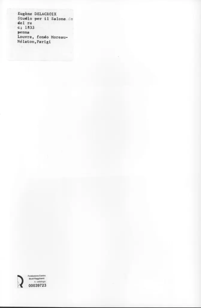 Anonimo , Delacroix, Eug&egrave;ne - sec. XIX - Studio per il salone del re , retro
