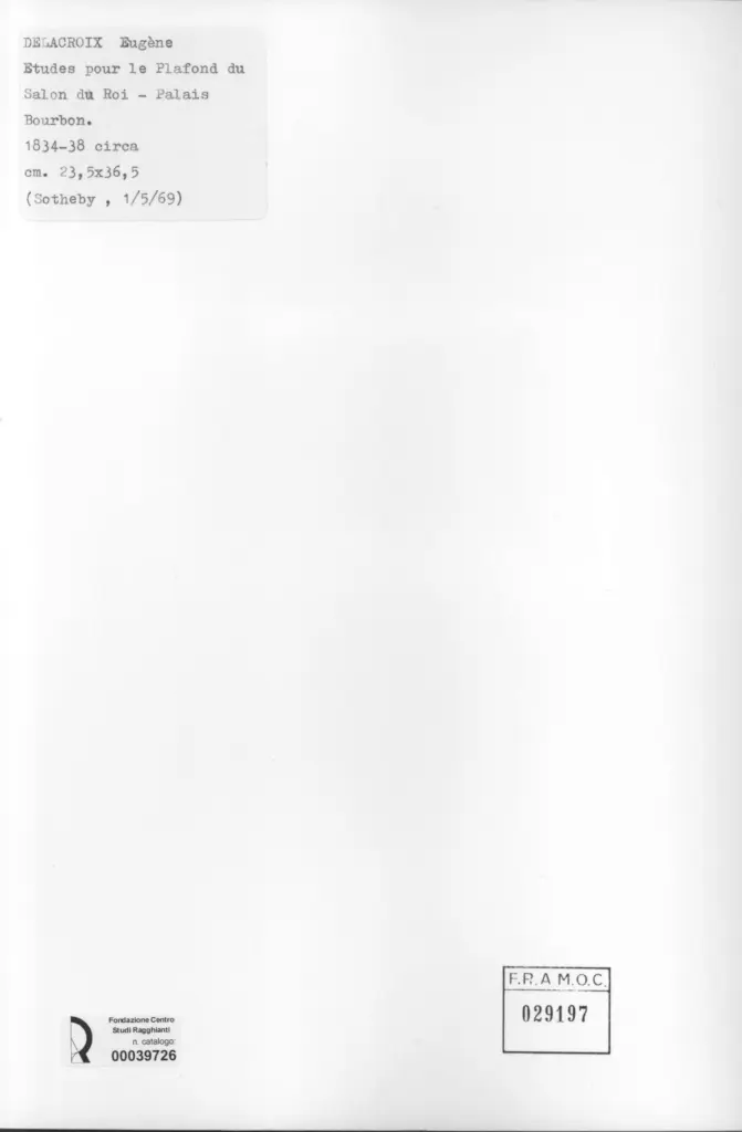 Anonimo , Delacroix, Eug&egrave;ne - sec. XIX - &Eacute;tude pour le Plafond du Salon du roi (Palais Bourbon) , retro
