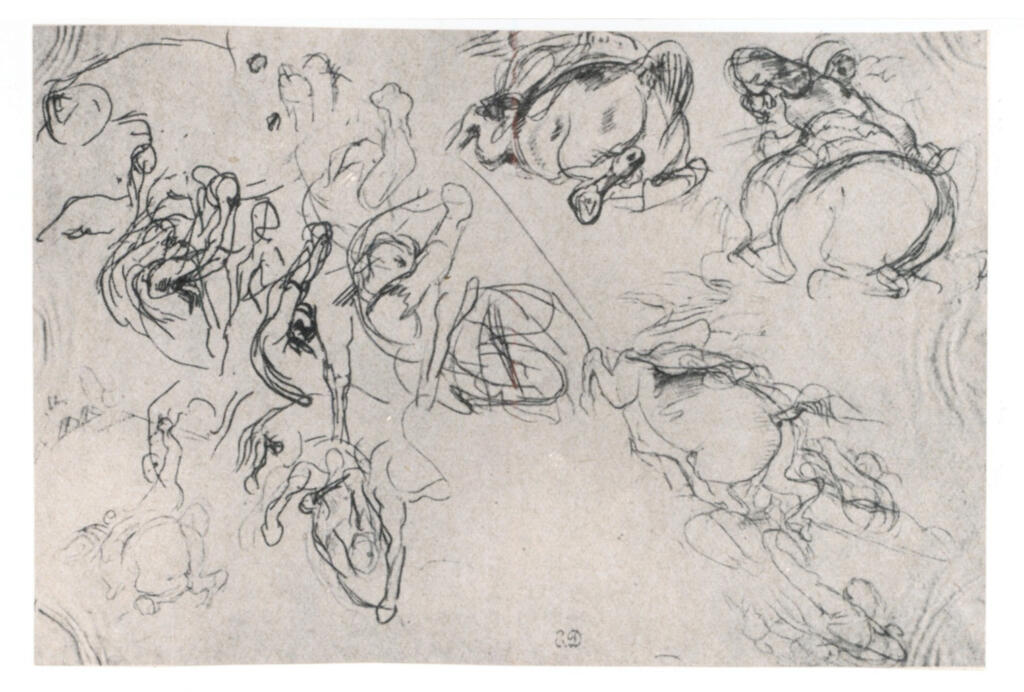 Anonimo , Delacroix, Eugène - sec. XIX - Studio per la "Battaglia di Taillebourg" , fronte