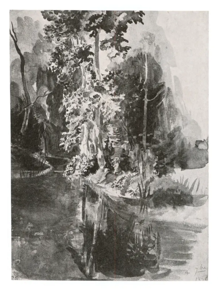 Anonimo , Delacroix, Eugène - sec. XIX - Ruscello a Valmont , fronte