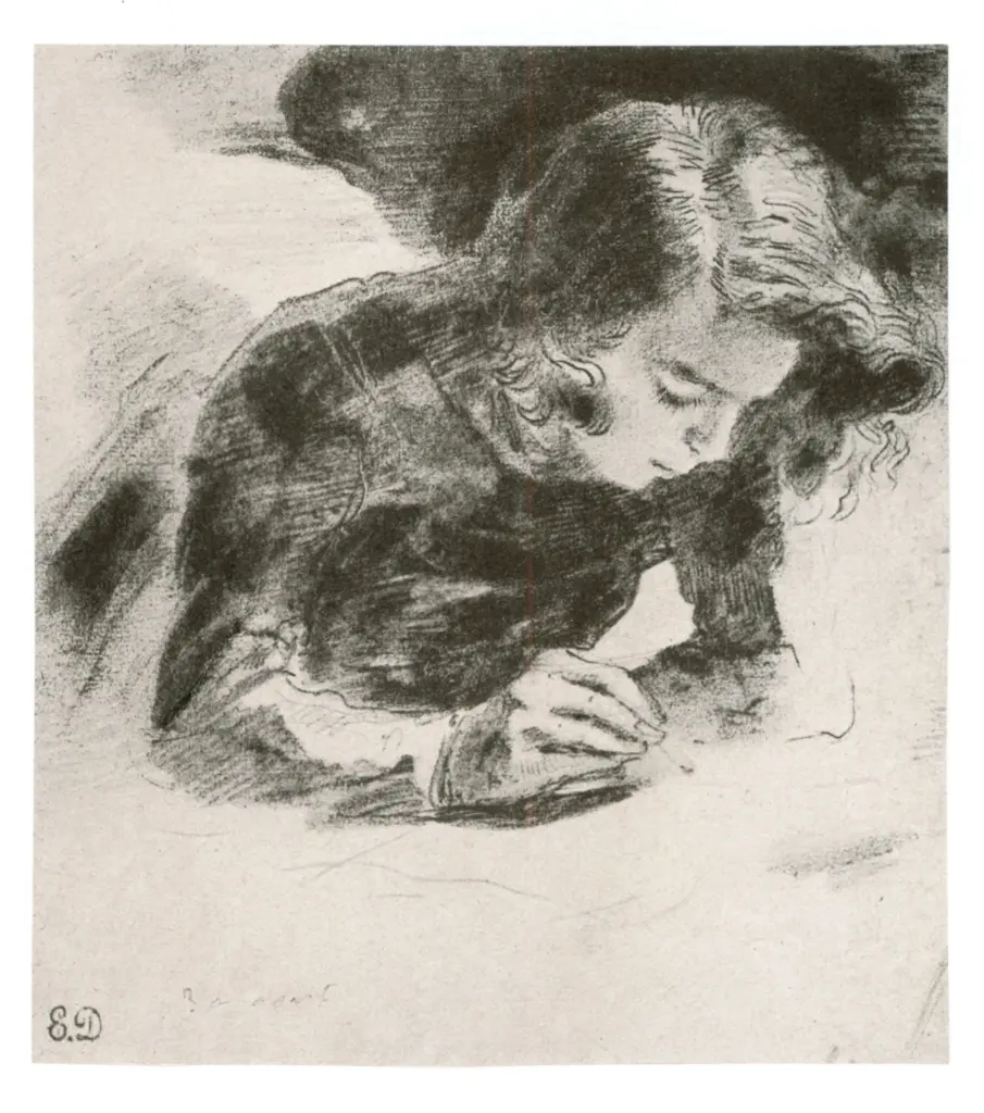 Anonimo , Delacroix, Eugène - sec. XIX - Ritratto di Maurizio Sand , fronte