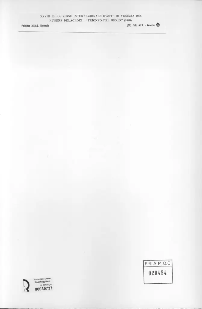 Anonimo , Delacroix, Eugène - sec. XIX - Trionfo del genio , retro