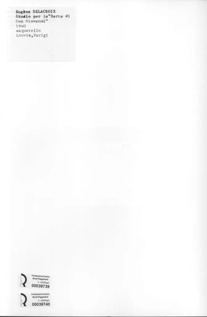 Anonimo , Delacroix, Eug&egrave;ne - sec. XIX - Studio per la "Barca di Don Giovanni" , retro