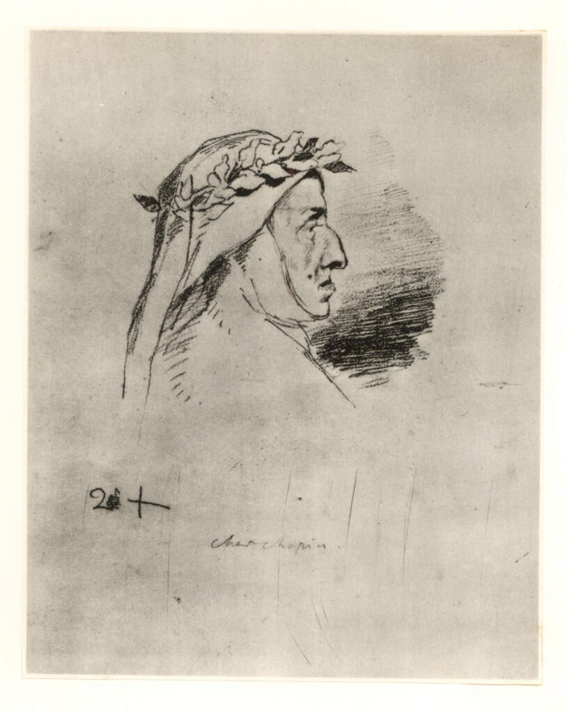 Anonimo , Delacroix, Eugène - sec. XIX - Chopin come Dante