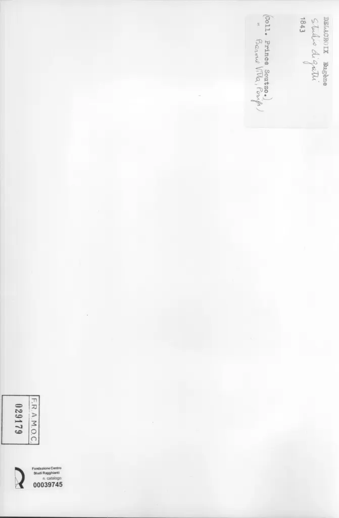 Anonimo , Delacroix, Eug&egrave;ne - sec. XIX - Studio di gatti , retro