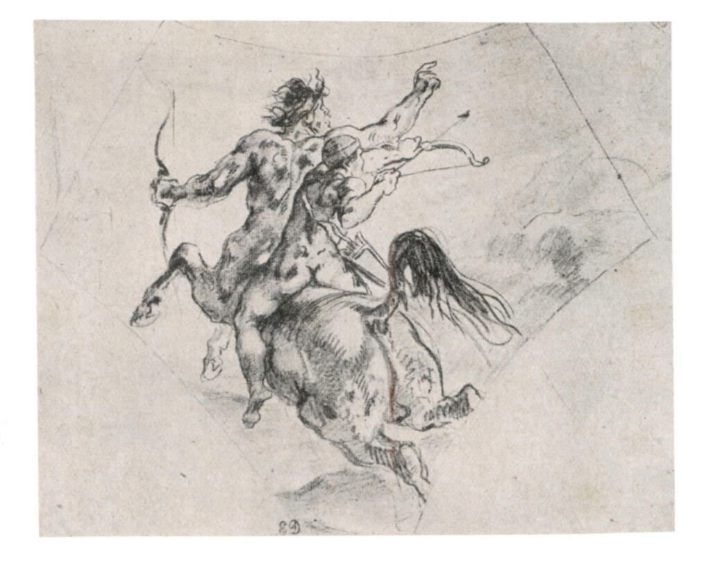 Anonimo , Delacroix, Eugène - sec. XIX - L'educazione di Achille , fronte