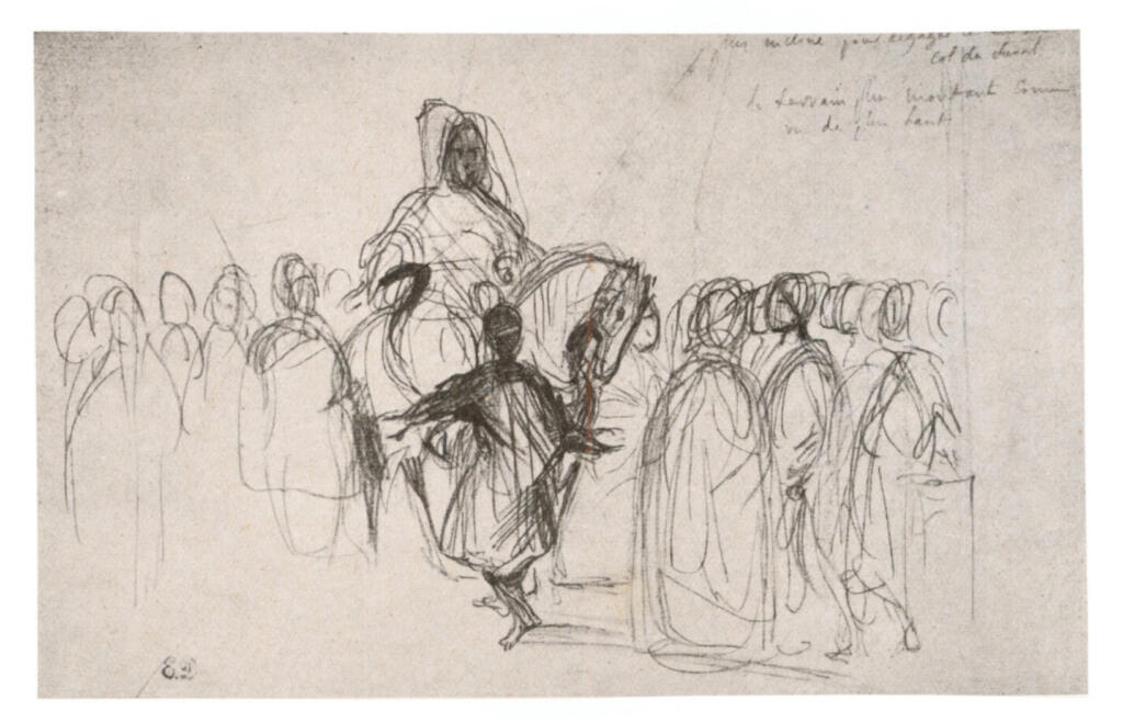 Anonimo , Delacroix, Eugène - sec. XIX - Studio per "Il sultano del Marocco attorniato dalla sua guardia" , fronte