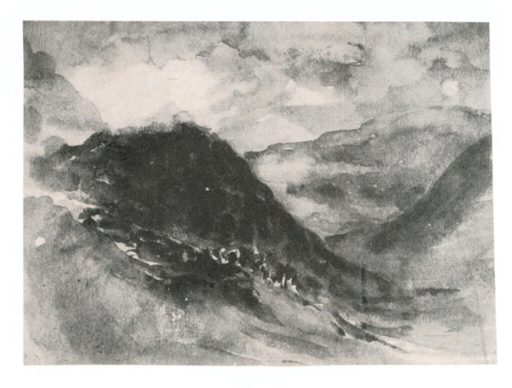 Anonimo , Delacroix, Eugène - sec. XIX - Paesaggio dei Pirenei , fronte