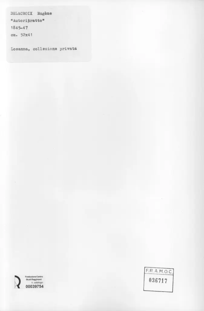 Anonimo , Delacroix, Eug&egrave;ne - sec. XIX - Autoritratto , retro