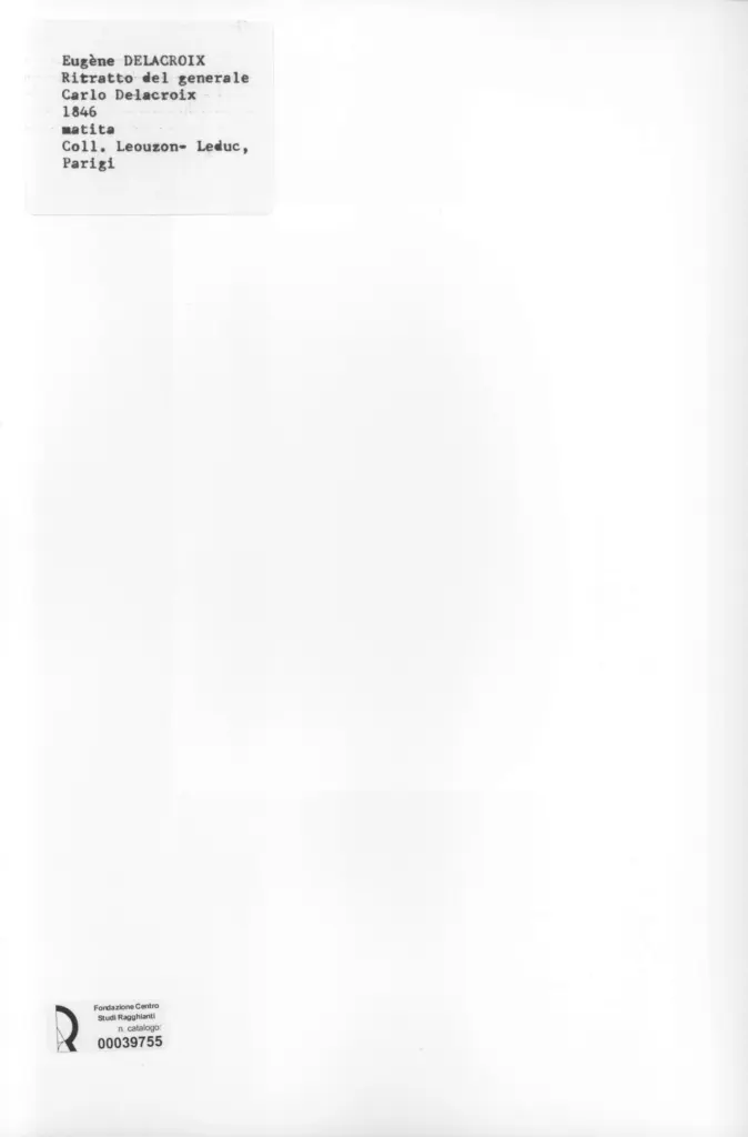 Anonimo , Delacroix, Eug&egrave;ne - sec. XIX - Ritratto del generale Carlo Delacroix , retro