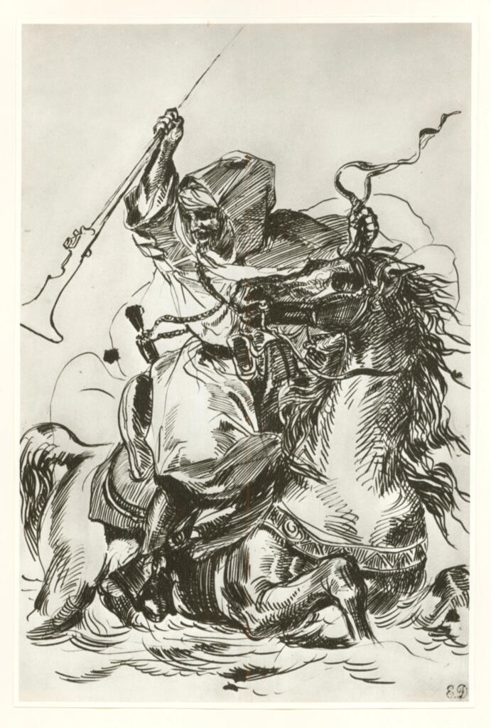 Anonimo , Delacroix, Eugène - sec. XIX - Passage du gué , fronte