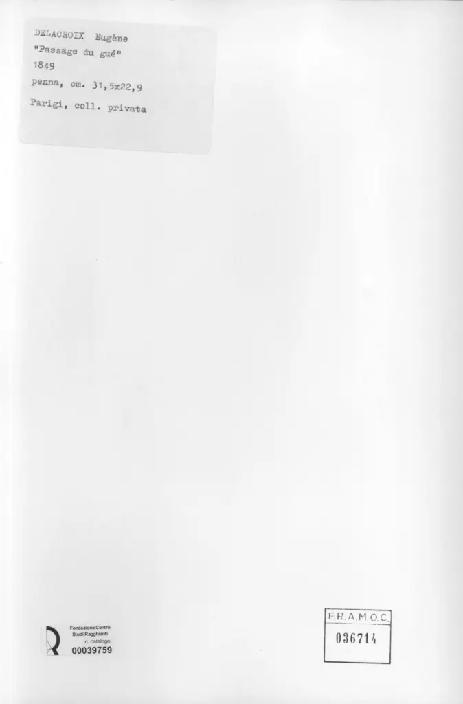 Anonimo , Delacroix, Eug&egrave;ne - sec. XIX - Passage du gu&eacute; , retro