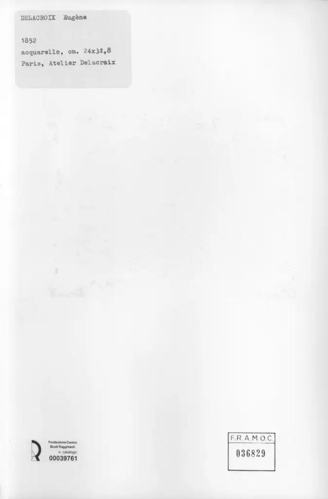 Anonimo , Delacroix, Eug&egrave;ne - sec. XIX - Paesaggio con alberi , retro