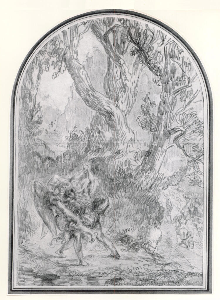 Anonimo , Delacroix, Eugène - sec. XIX -Jacob wrestling with the Angel , fronte