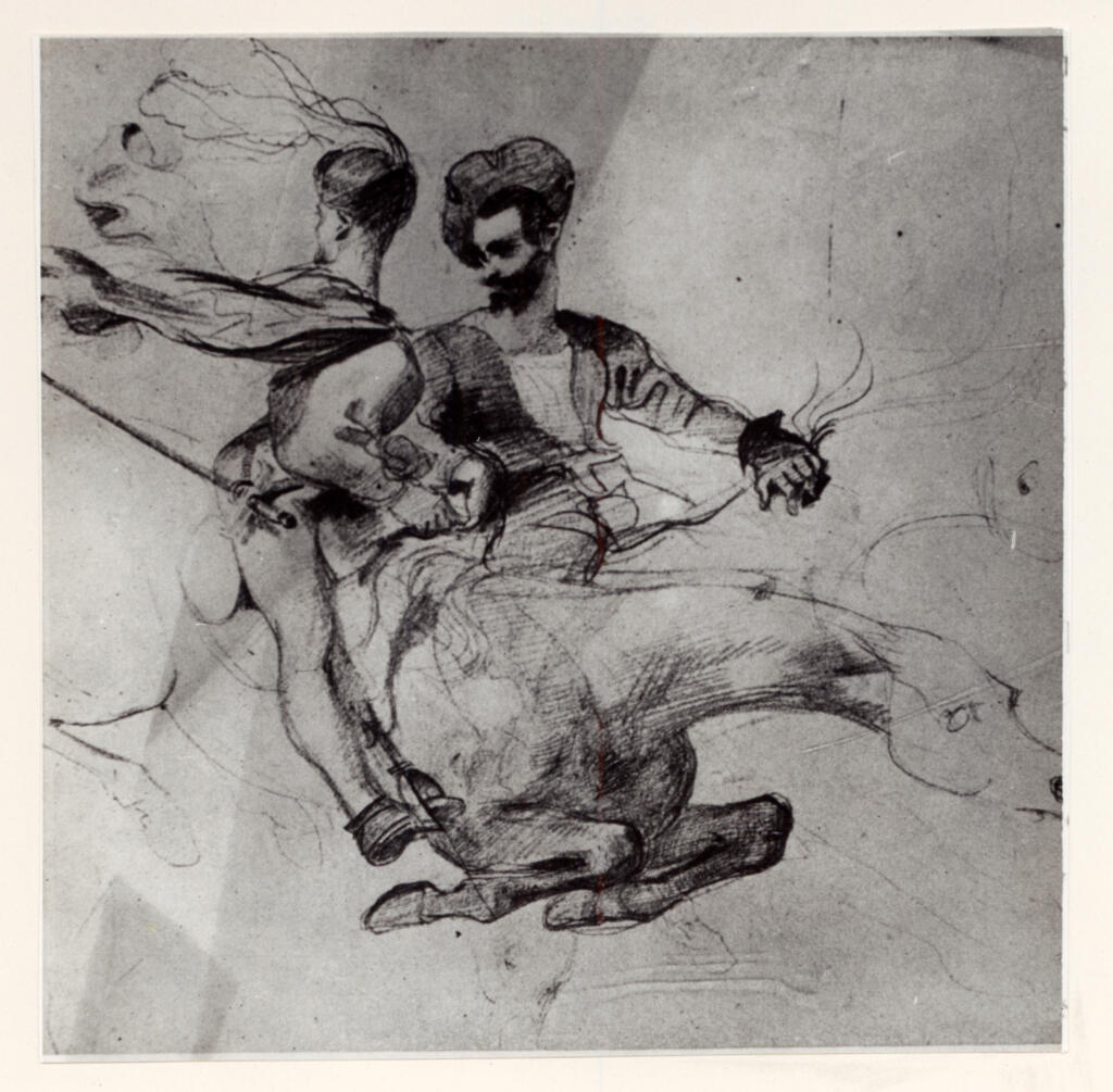 Anonimo , Delacroix, Eugène - sec. XIX - La course à l'abîme , fronte