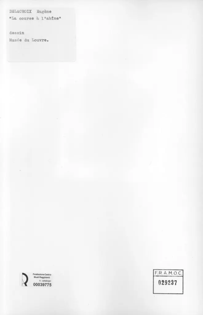Anonimo , Delacroix, Eug&egrave;ne - sec. XIX - La course &agrave; l'ab&icirc;me , retro