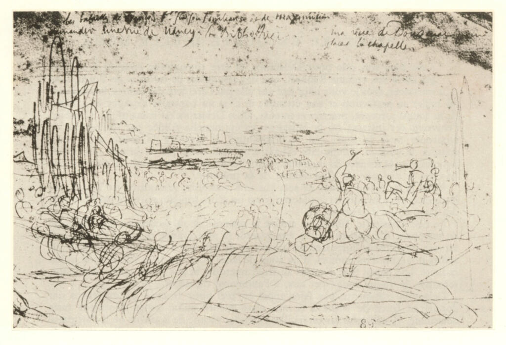 Anonimo , Delacroix, Eugène - sec. XIX - La Bataille de Nancy , fronte
