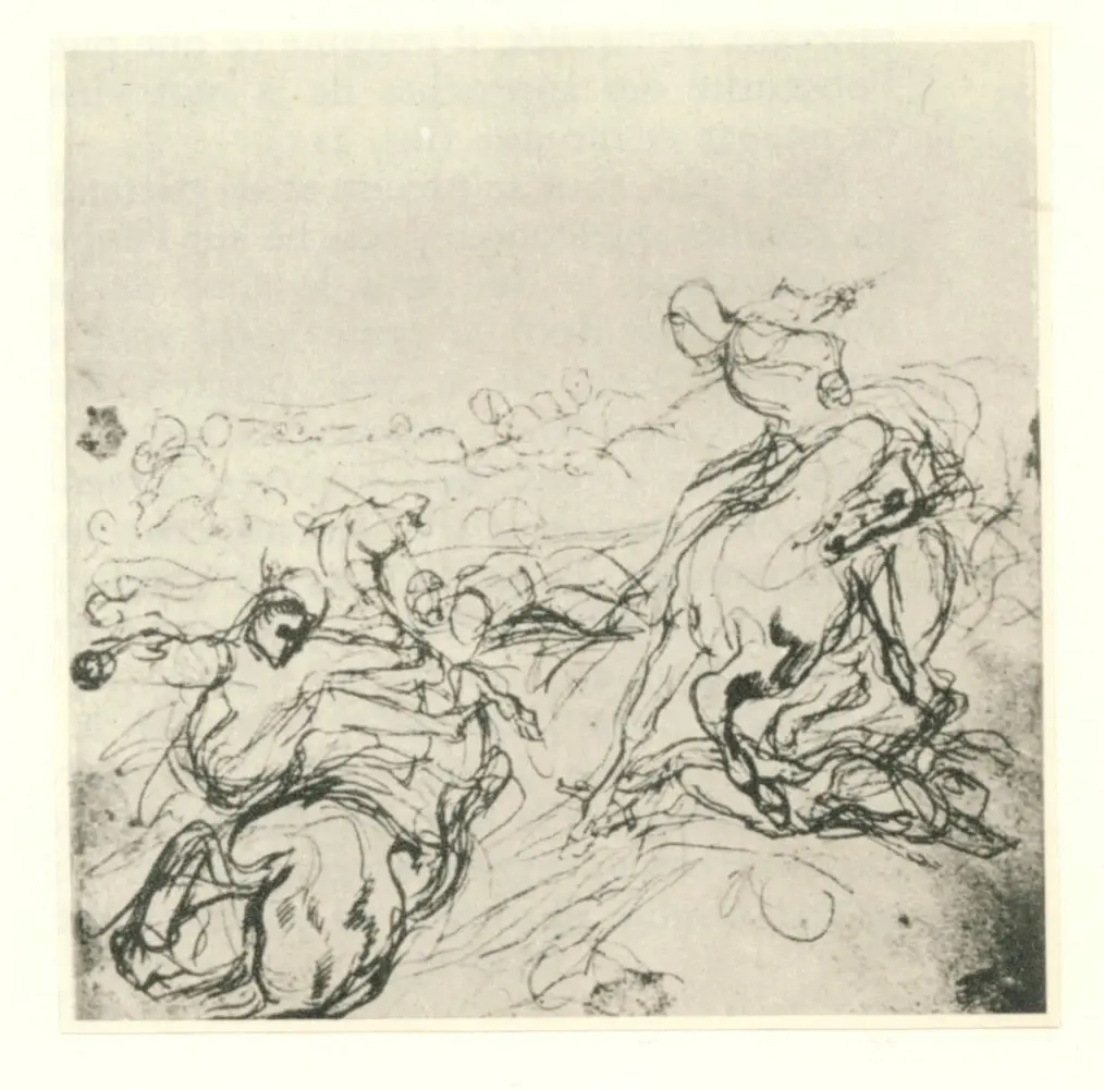 Anonimo , Delacroix, Eug&egrave;ne - sec. XIX - La Bataille de Nancy , fronte