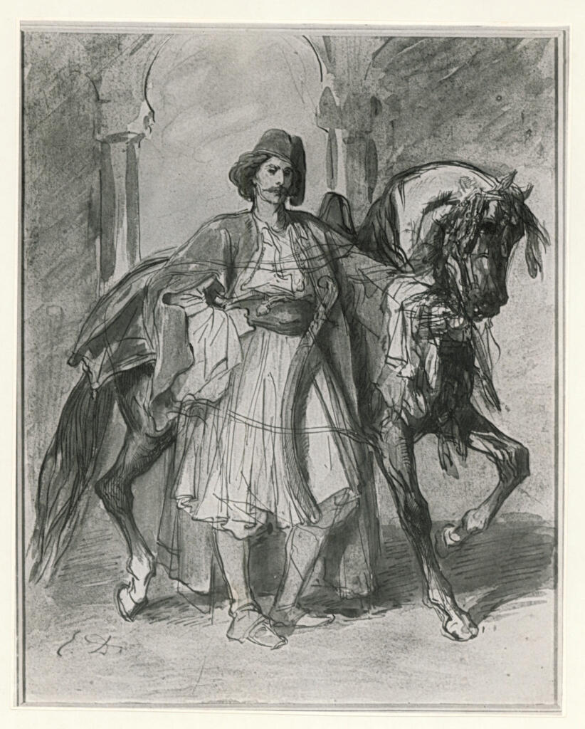 Anonimo , Delacroix, Eugène - sec. XIX - Evzone Grec , fronte