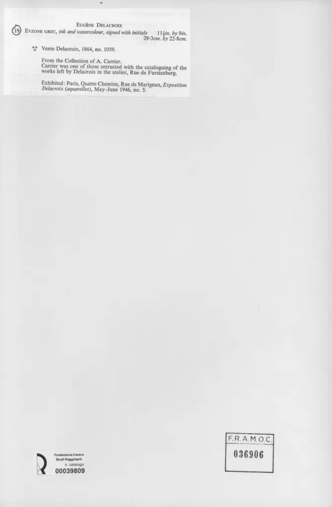 Anonimo , Delacroix, Eug&egrave;ne - sec. XIX - Evzone Grec , retro