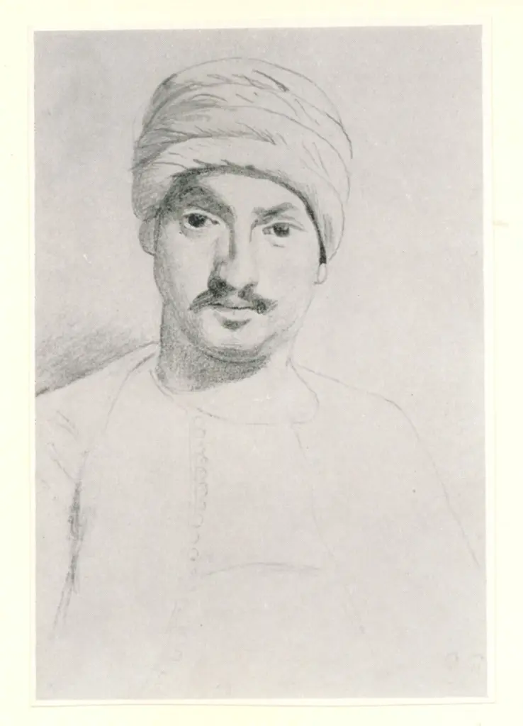 Anonimo , Delacroix, Eug&egrave;ne - sec. XIX - L'Homme Au Turban , fronte