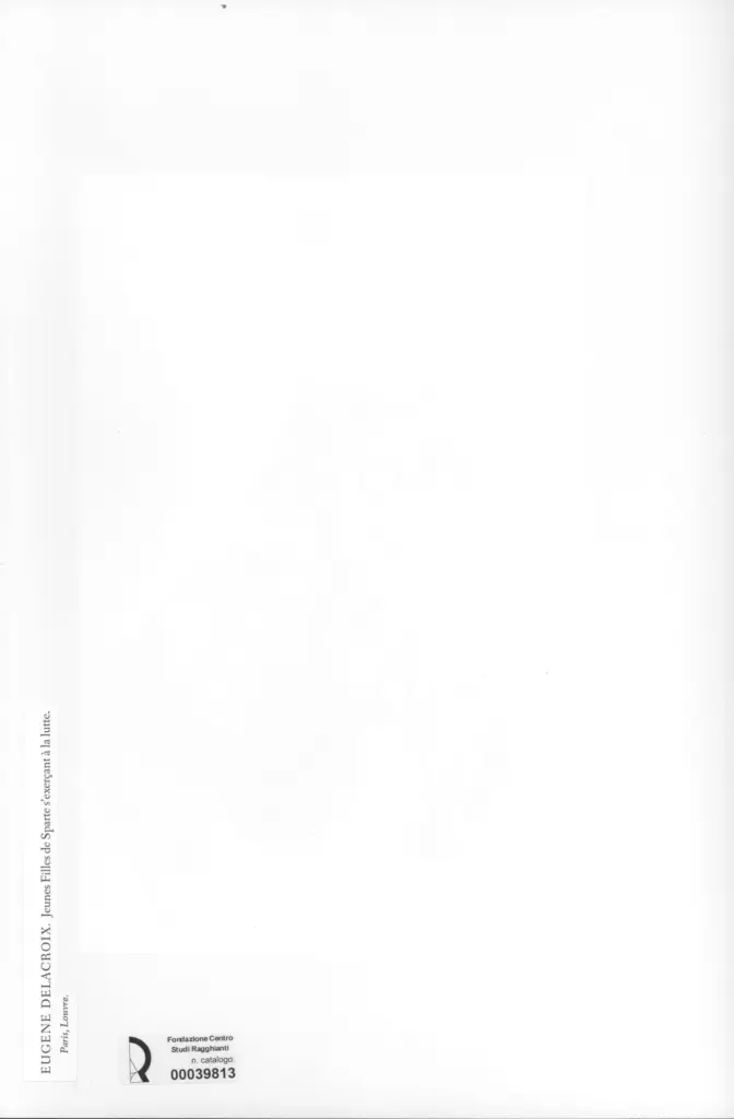 Anonimo , Delacroix, Eug&egrave;ne - sec. XIX - Jeunes Sparte s'exercant &agrave; la lutte , retro