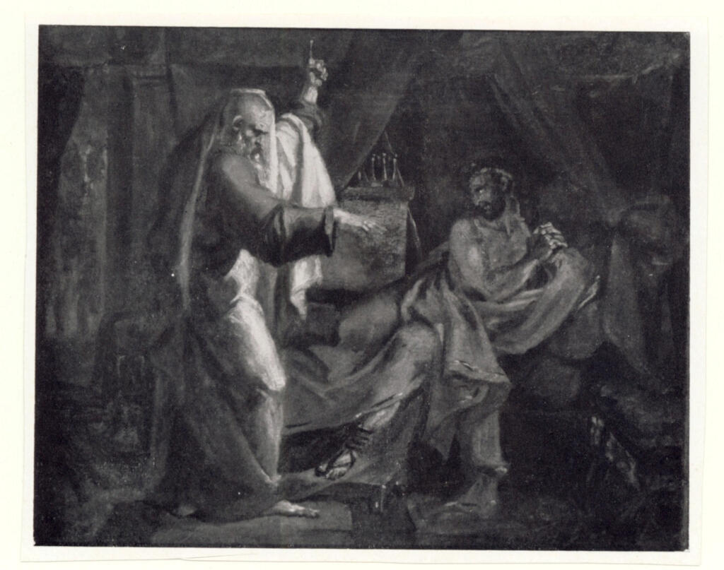 Anonimo , Delacroix, Eugène - sec. XIX - Samuel apparaissant à saul , fronte