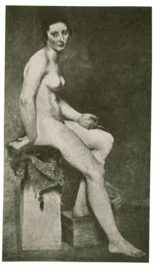 Anonimo , Delacroix, Eug&egrave;ne - sec. XIX - Studio di nudo , fronte