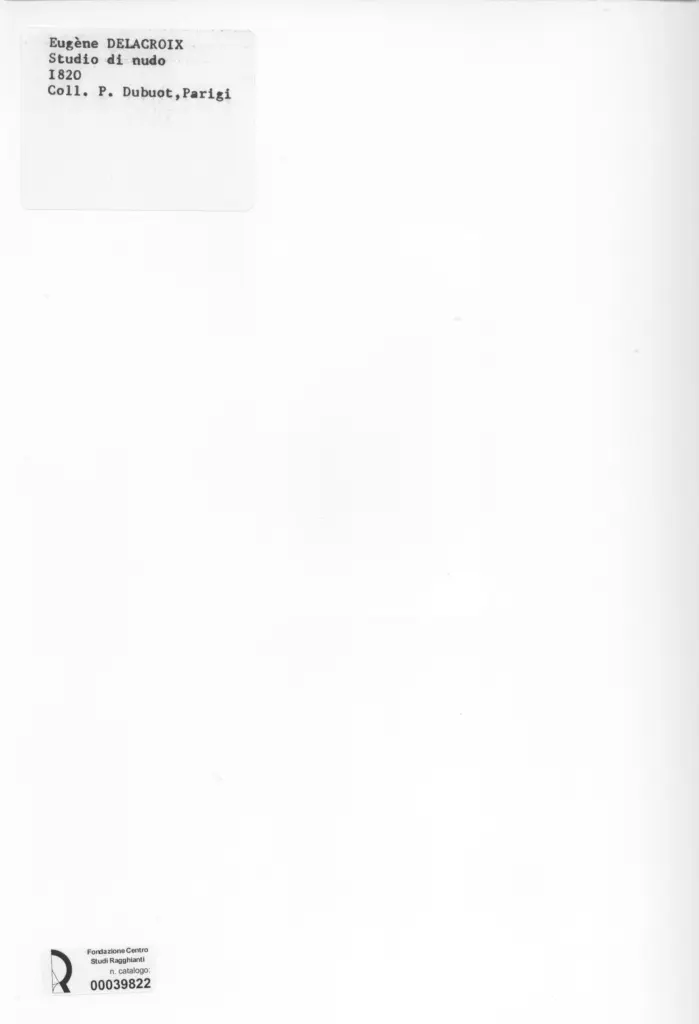 Anonimo , Delacroix, Eug&egrave;ne - sec. XIX - Studio di nudo , retro