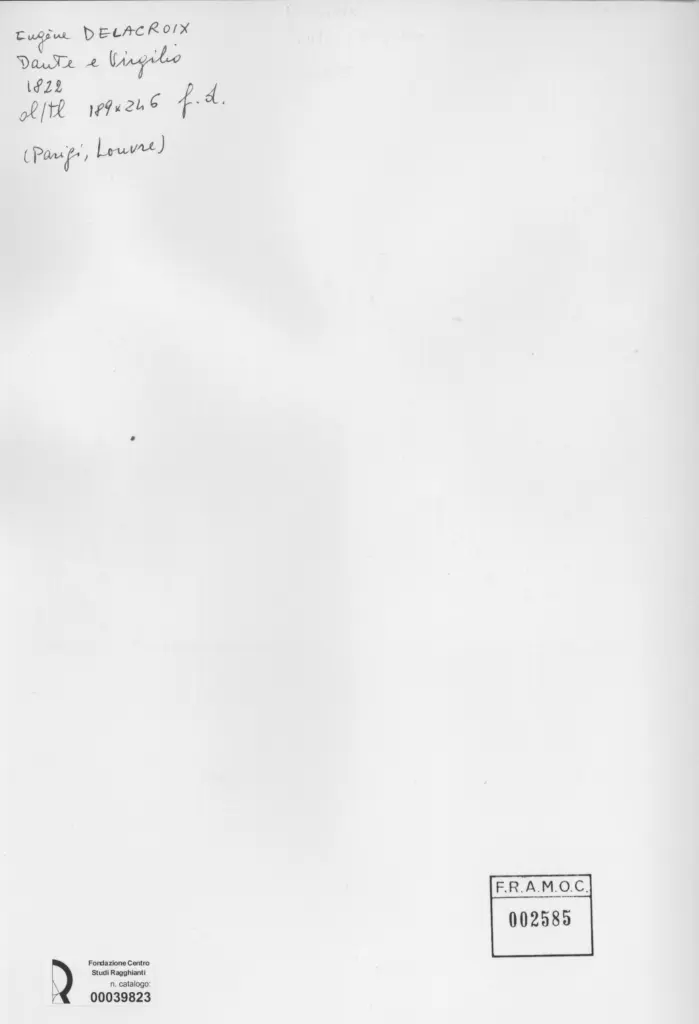 Anonimo , Delacroix, Eug&egrave;ne - sec. XIX - Dante e Virgilio , retro