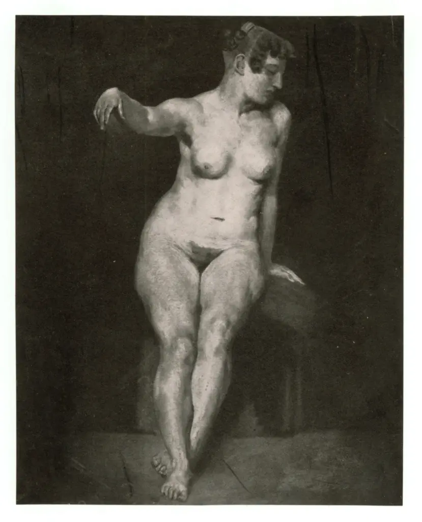 Anonimo , Delacroix, Eug&egrave;ne - sec. XIX - Studio di nudo , fronte