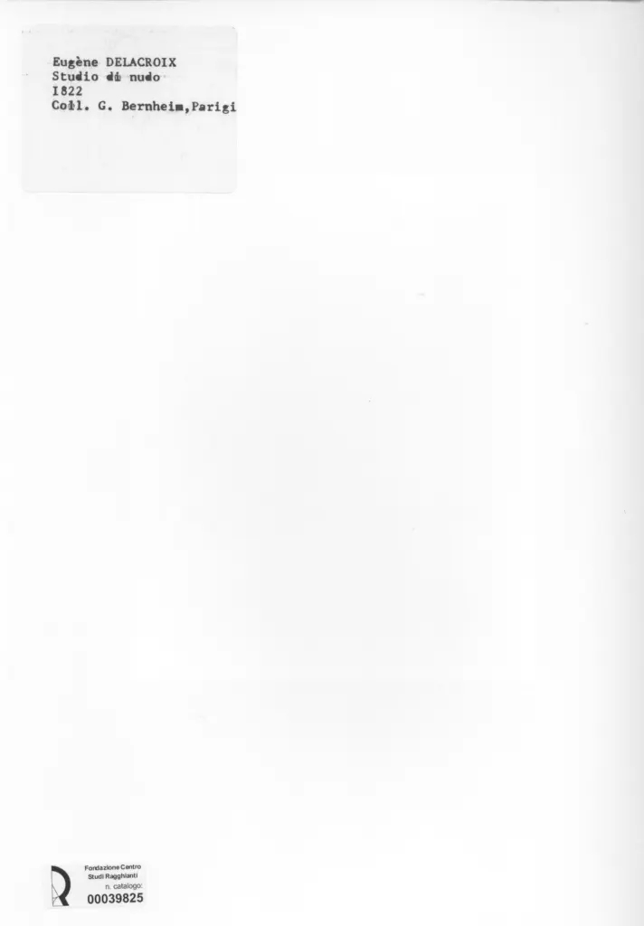 Anonimo , Delacroix, Eug&egrave;ne - sec. XIX - Studio di nudo , retro