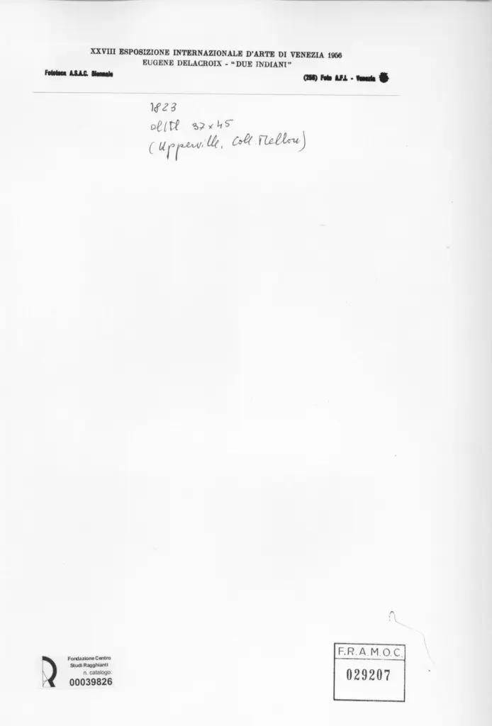 Anonimo , Delacroix, Eug&egrave;ne - sec. XIX - Due indiani , retro