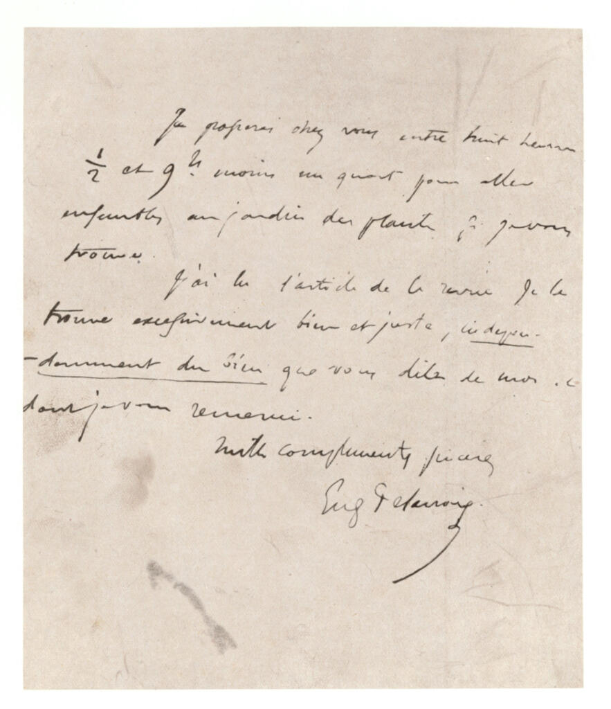 Anonimo , Delacroix, Eugène - sec. XIX - Lettera di Eugène Delacroix a Stendhal , fronte