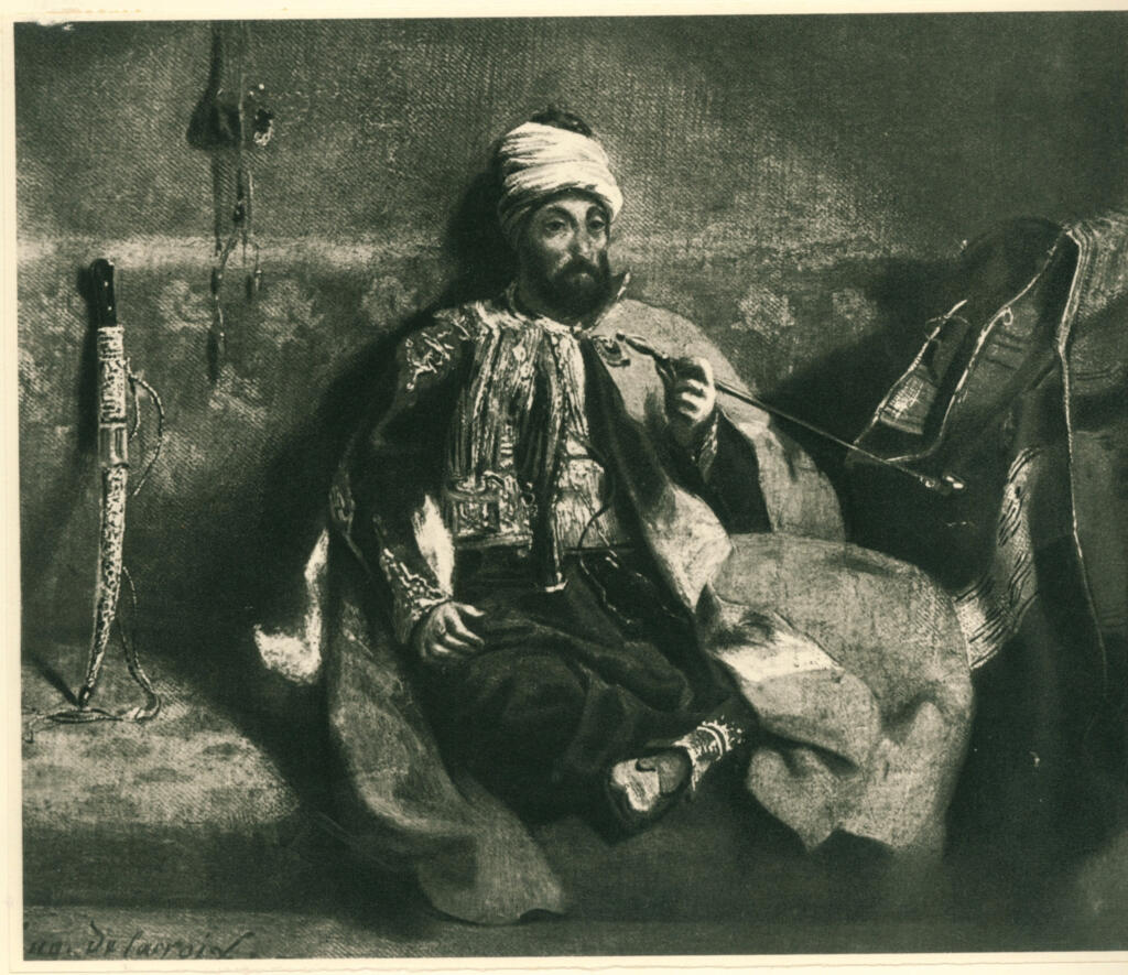 Anonimo , Delacroix, Eugène - sec. XIX - Turc à la pipe , fronte
