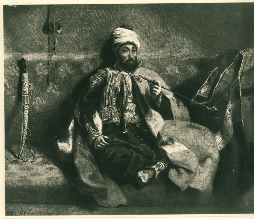 Anonimo , Delacroix, Eug&egrave;ne - sec. XIX - Turc &agrave; la pipe , fronte
