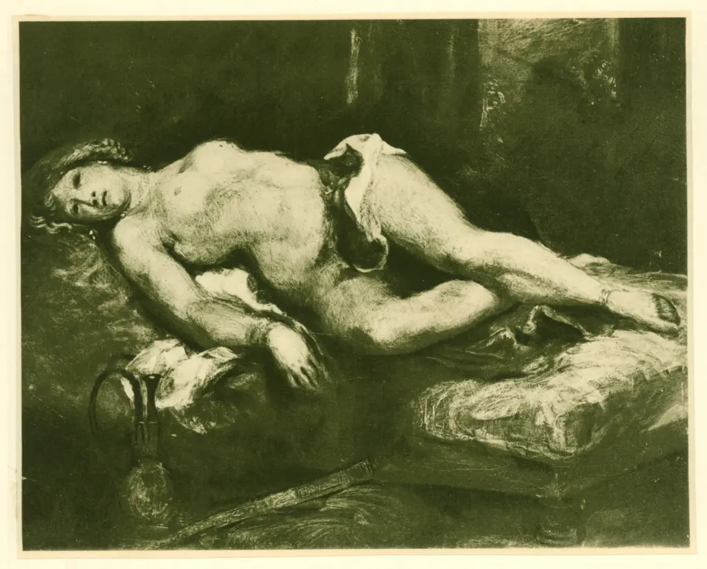 Anonimo , Delacroix, Eug&egrave;ne - sec. XIX - Odalisque nue , fronte