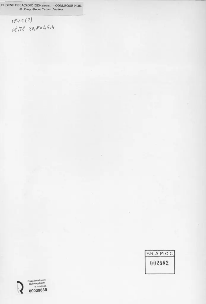 Anonimo , Delacroix, Eug&egrave;ne - sec. XIX - Odalisque nue , retro