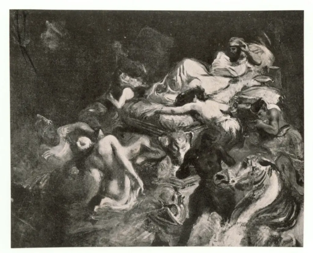 Anonimo , Delacroix, Eug&egrave;ne - sec. XIX - La morte di Sardanapalo , fronte