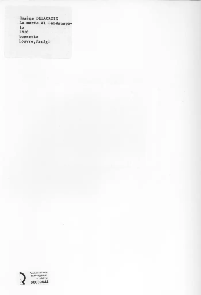 Anonimo , Delacroix, Eug&egrave;ne - sec. XIX - La morte di Sardanapalo , retro