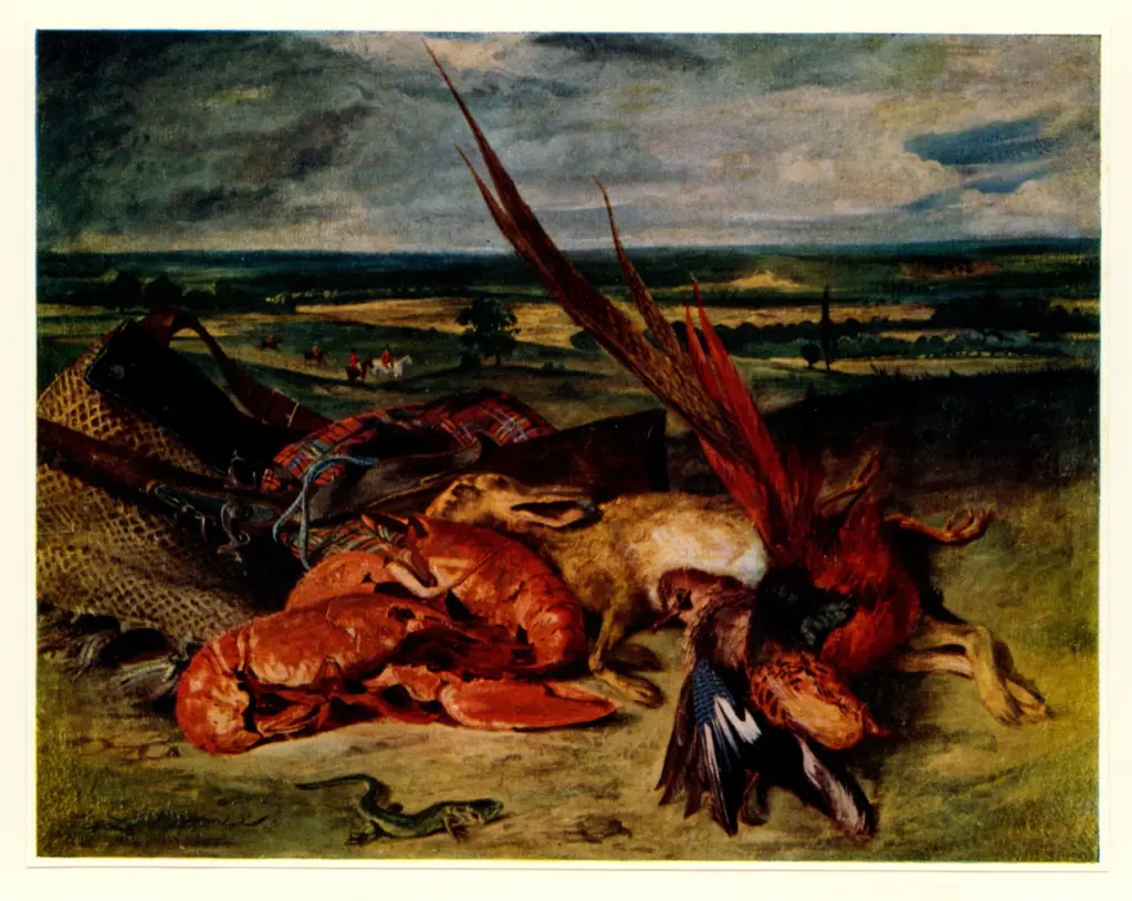 Anonimo , Delacroix, Eug&egrave;ne - sec. XIX - Natura morta con crostacei , fronte