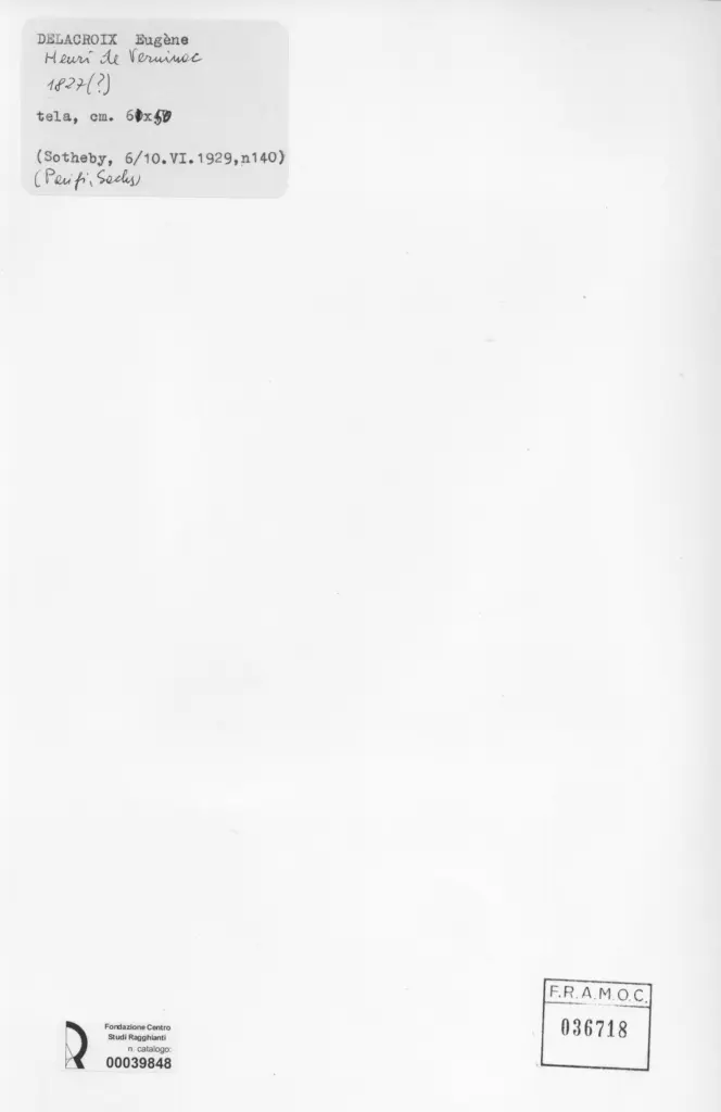 Anonimo , Delacroix, Eug&egrave;ne - sec. XIX - Henri de Verignanc , retro