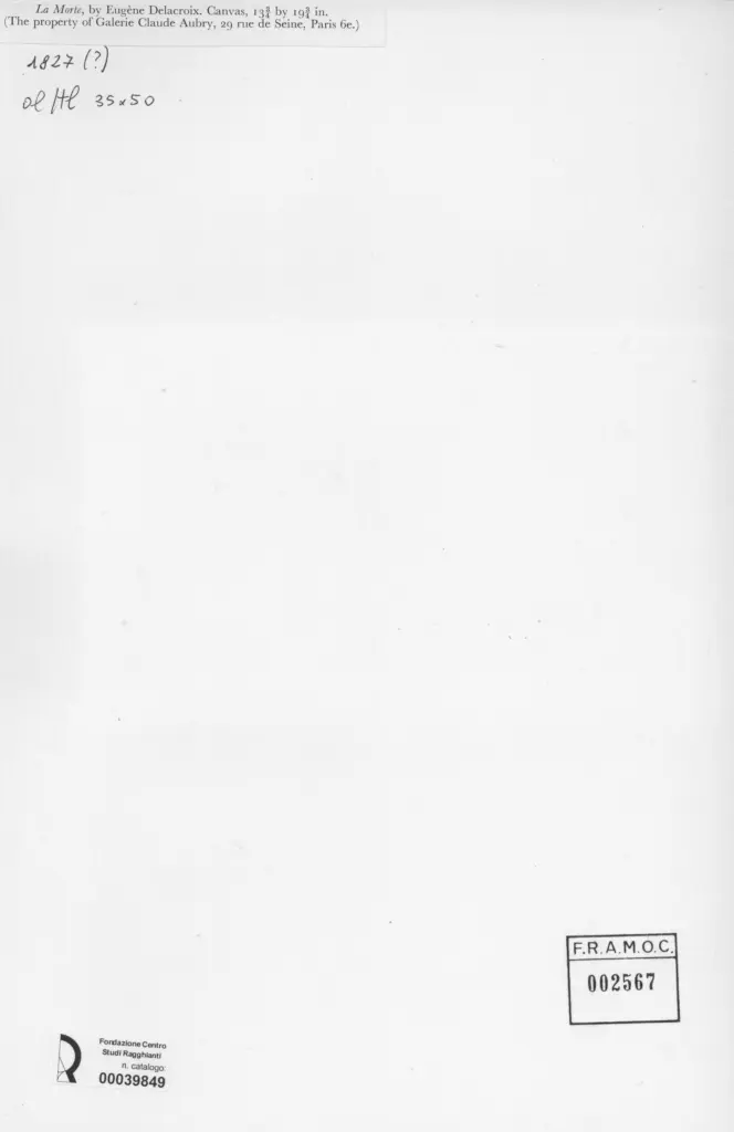 Anonimo , Delacroix, Eug&egrave;ne - sec. XIX - La Morte , retro