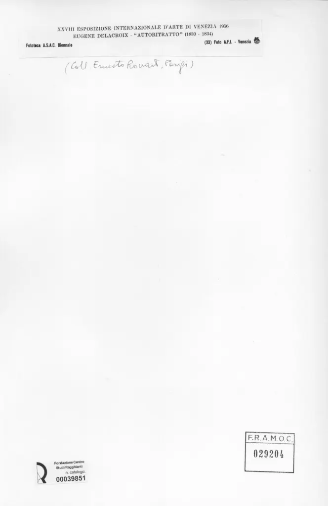Anonimo , Delacroix, Eug&egrave;ne - sec. XIX - Autoritratto , retro