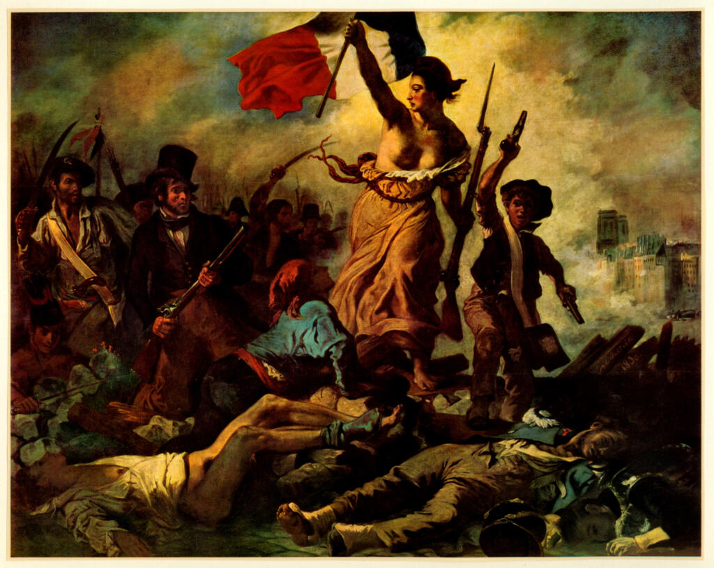 Anonimo , Delacroix, Eugène - sec. XIX - La libertà che guida il popolo , fronte
