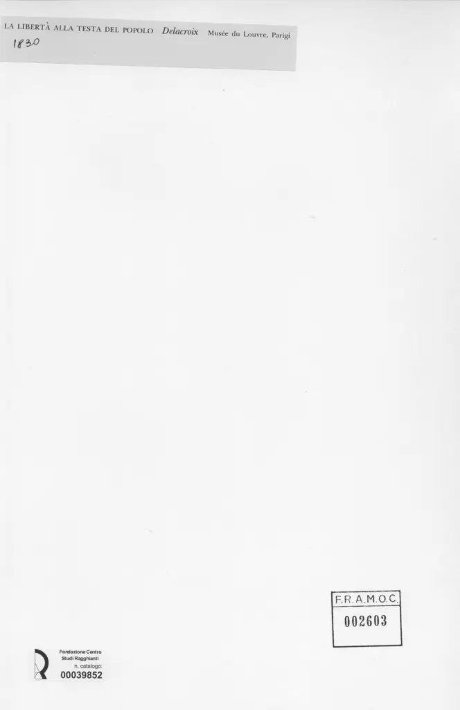 Anonimo , Delacroix, Eug&egrave;ne - sec. XIX - La libert&agrave; che guida il popolo , retro