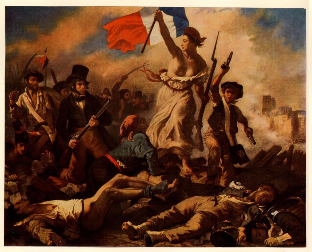 Anonimo , Delacroix, Eugène - sec. XIX - La libertà che guida il popolo (il 28 luglio 1830) , fronte