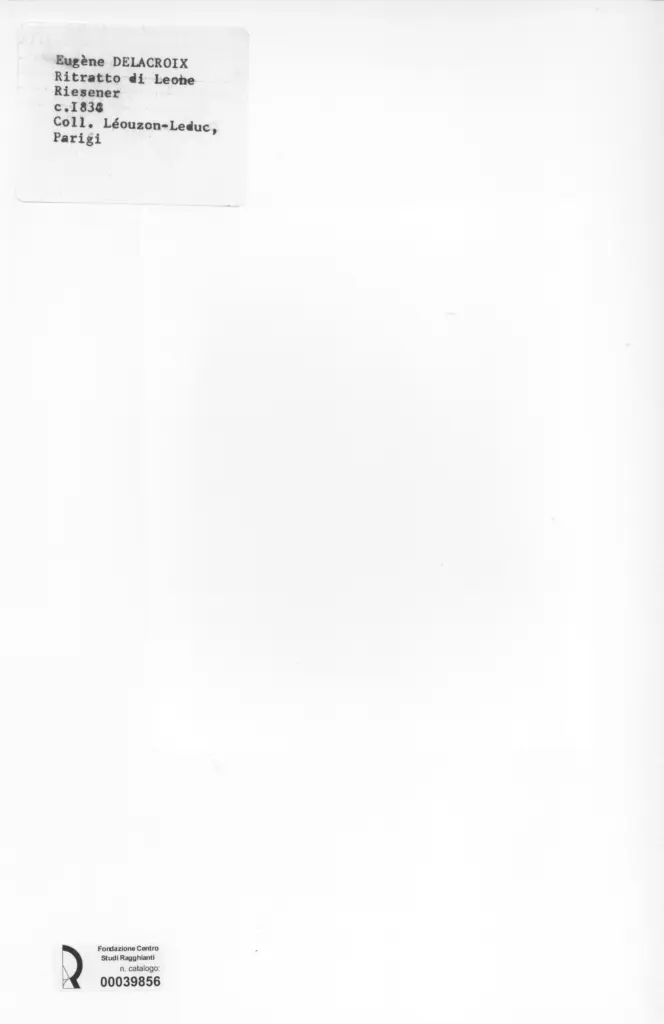 Anonimo , Delacroix, Eug&egrave;ne - sec. XIX - Ritratto di Leone Riesener , retro