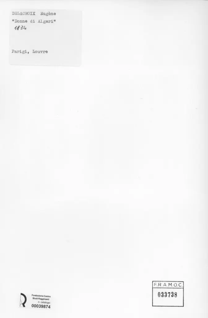 Anonimo , Delacroix, Eug&egrave;ne - sec. XIX - Donne di Algeri , retro